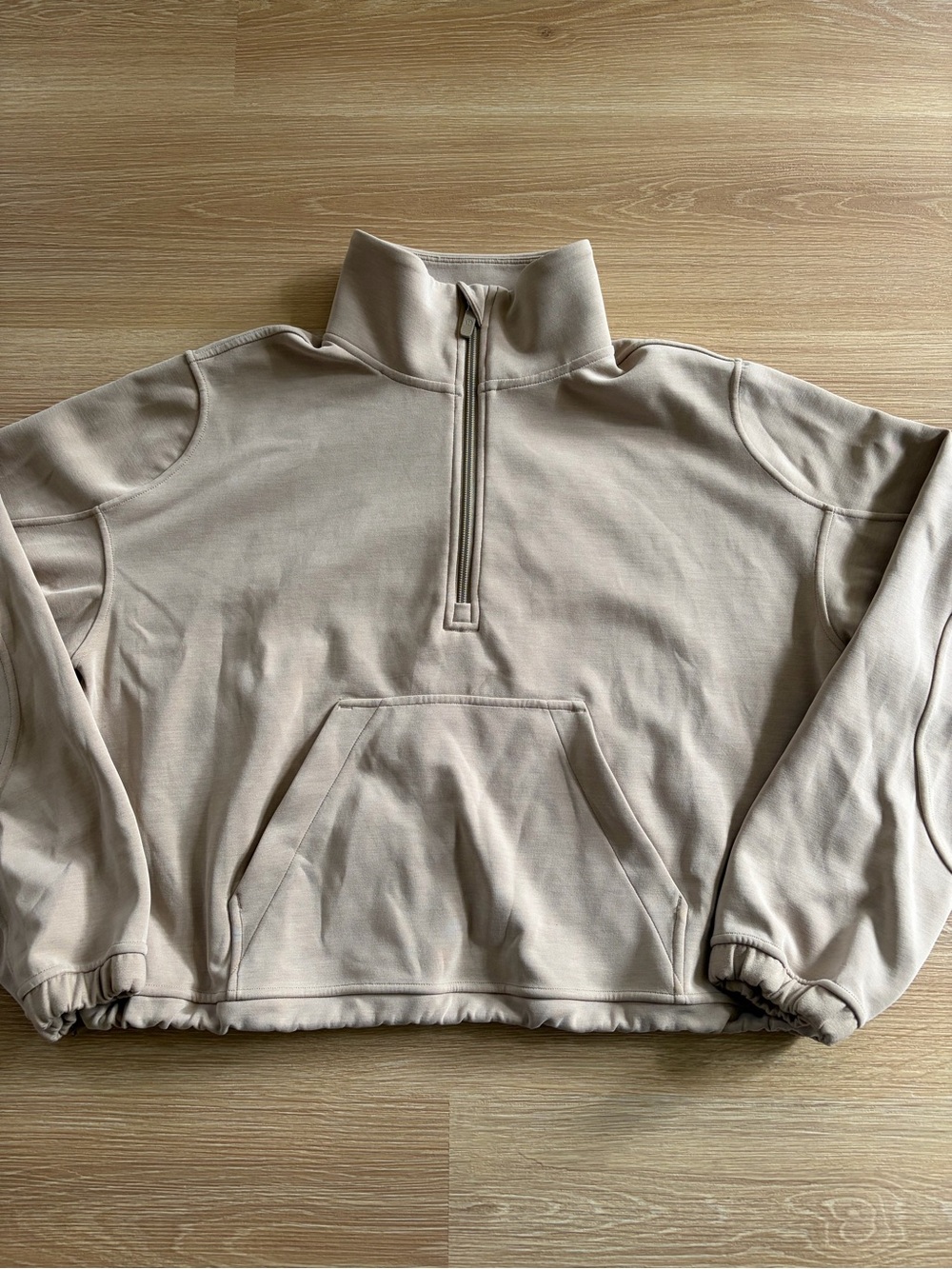 lululemon athletica Brushed Softstreme Half Zip in Light Beige